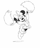 Een kleurplaat van  minnie mouse